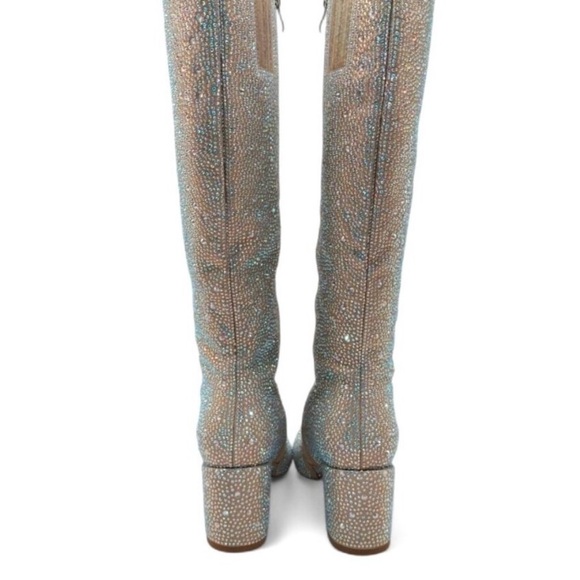 Wet Kiss Iridescent Crystal Knee High Boots - Picture 2 of 6